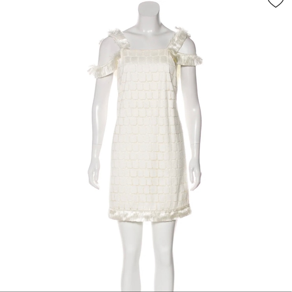 Alexis white fringe mini dress